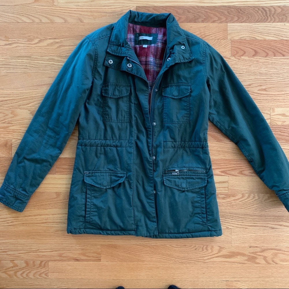 Fall flannel lined utility jacket